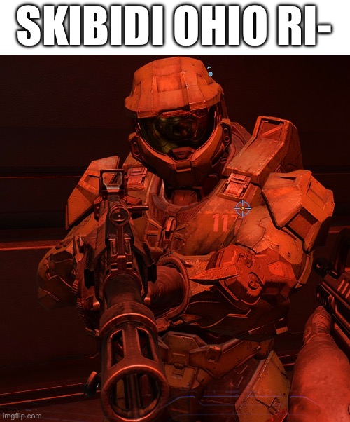 Master chief is displeased | SKIBIDI OHIO RI- | image tagged in halo,master chief,gen alpha,brainrot | made w/ Imgflip meme maker