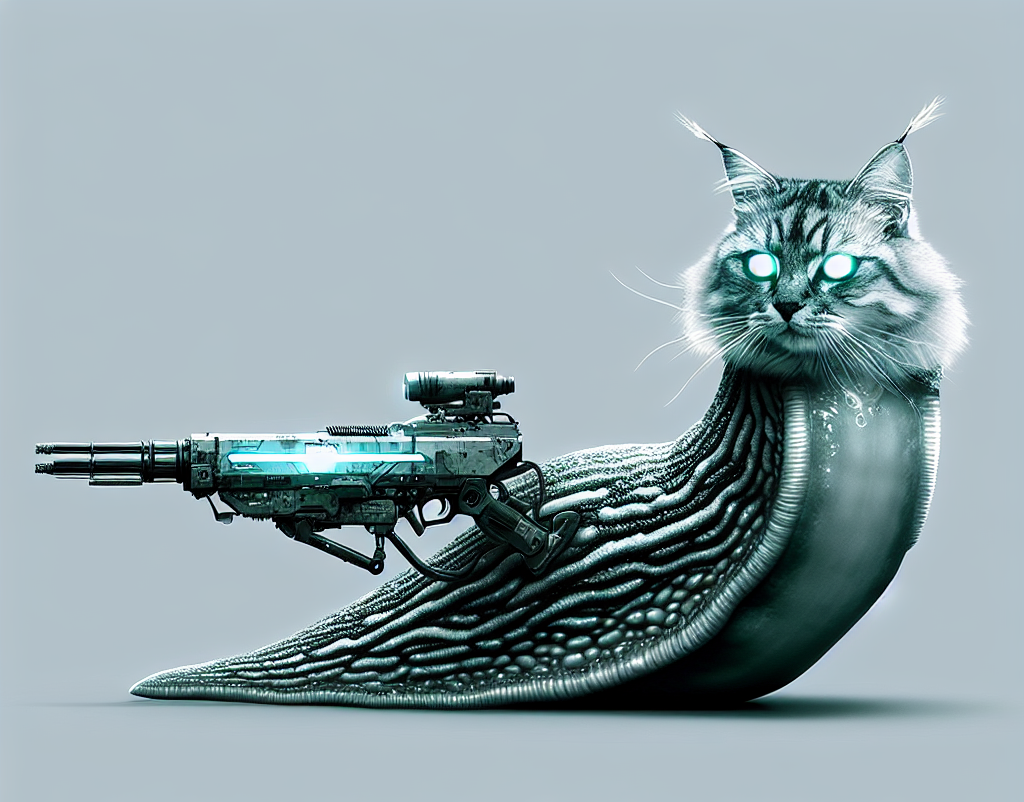 High Quality Slug cat with a gun Blank Meme Template
