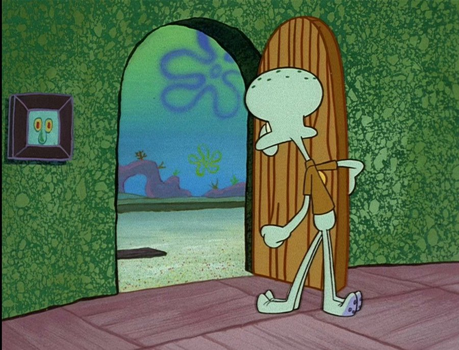 High Quality Who's at Squidward's Door? Blank Meme Template