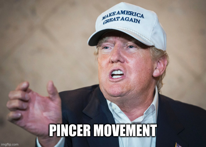 PINCER MOVEMENT | image tagged in it's a small one | made w/ Imgflip meme maker