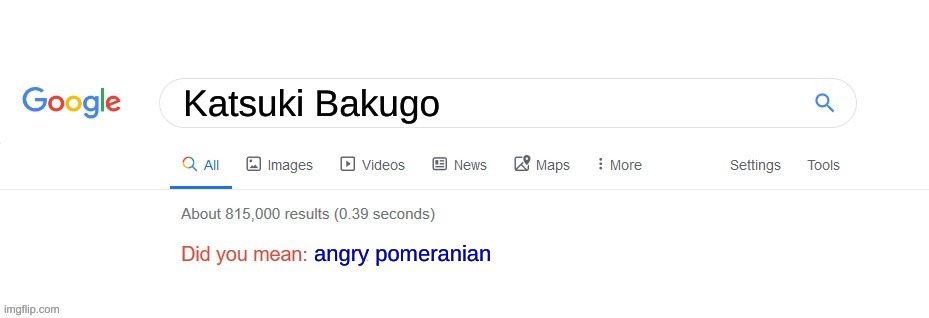Angry pomeranian | Katsuki Bakugo; angry pomeranian | image tagged in did you mean | made w/ Imgflip meme maker