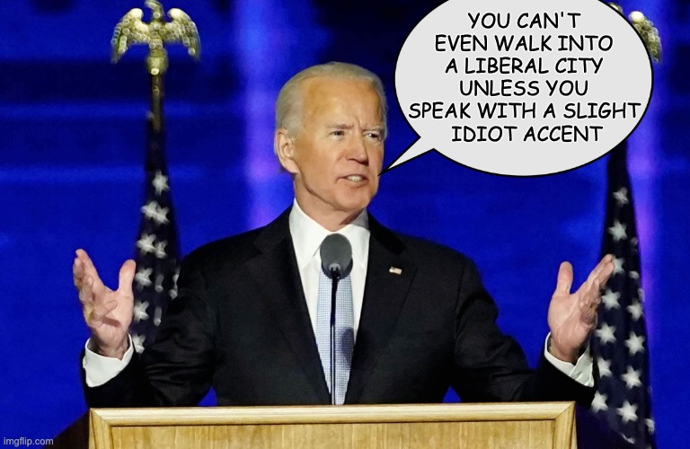 Vegetable Soup | YOU CAN'T EVEN WALK INTO A LIBERAL CITY UNLESS YOU SPEAK WITH A SLIGHT
 IDIOT ACCENT | image tagged in warning will say stupid things | made w/ Imgflip meme maker