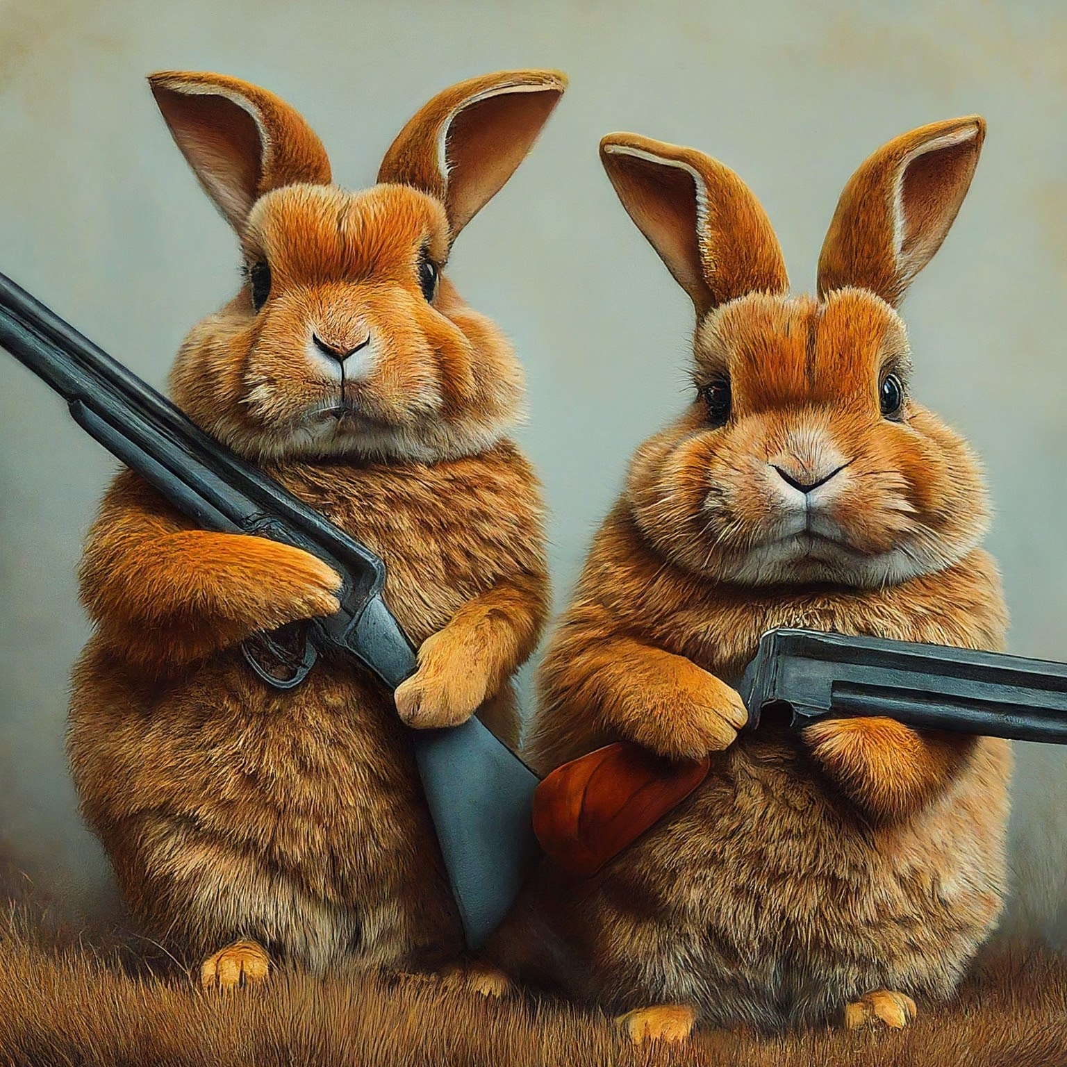 Bunnies With Shotguns Blank Meme Template