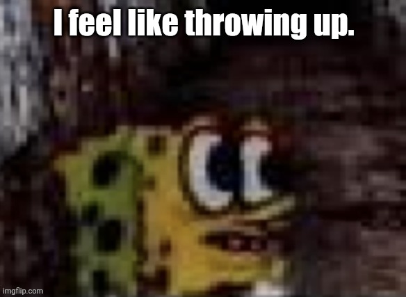 spunch bop trauma | I feel like throwing up. | image tagged in spunch bop trauma | made w/ Imgflip meme maker