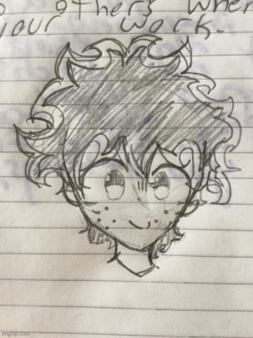 Doodled Izuku during class :3 | image tagged in mha,drawing,izuku | made w/ Imgflip meme maker