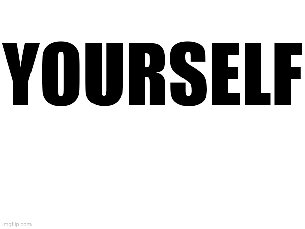ah yes. the ominous image that has the text in Impact size 600 caps font: YOURSELF | YOURSELF | made w/ Imgflip meme maker