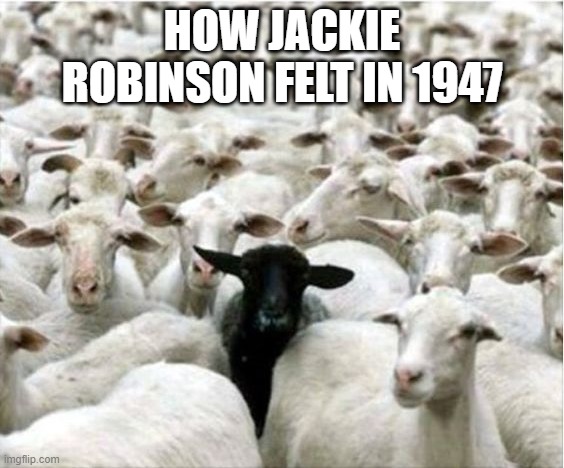 Jackie Robinson | HOW JACKIE ROBINSON FELT IN 1947 | image tagged in sports,mlb | made w/ Imgflip meme maker