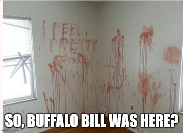 Serial Graffitti | SO, BUFFALO BILL WAS HERE? | image tagged in unsee juice | made w/ Imgflip meme maker