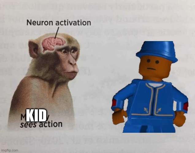 Monkey neuron activation | KID | image tagged in monkey neuron activation | made w/ Imgflip meme maker