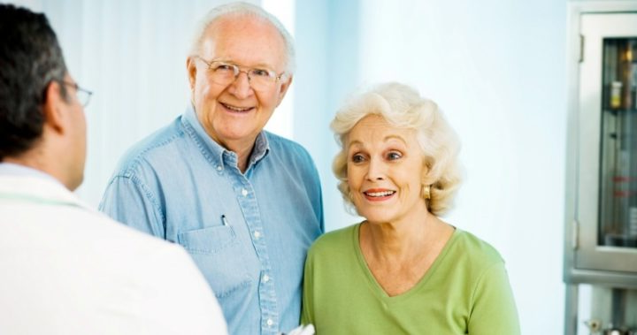 Old Couple at Doctors Blank Meme Template