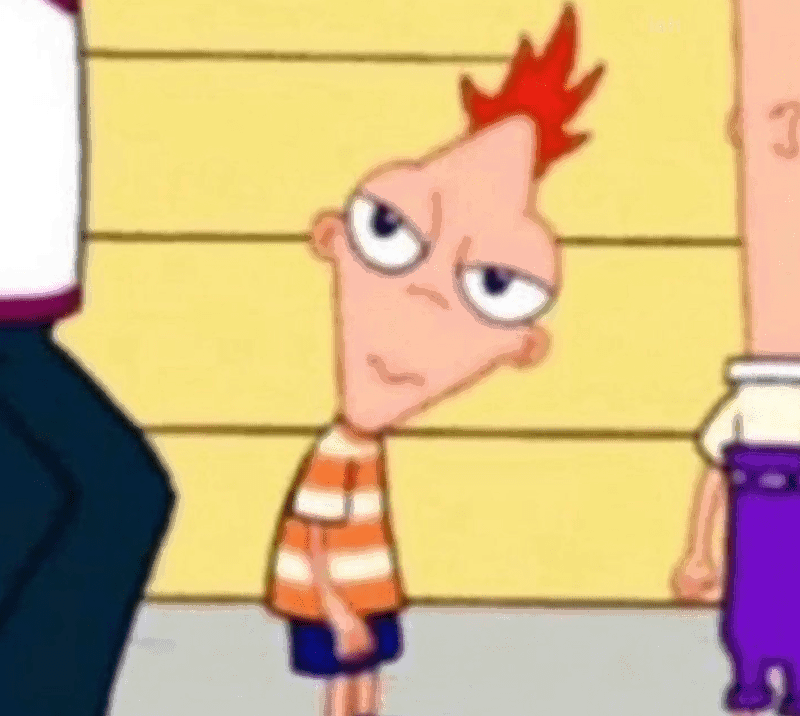 Phineas looking straight at you Blank Meme Template