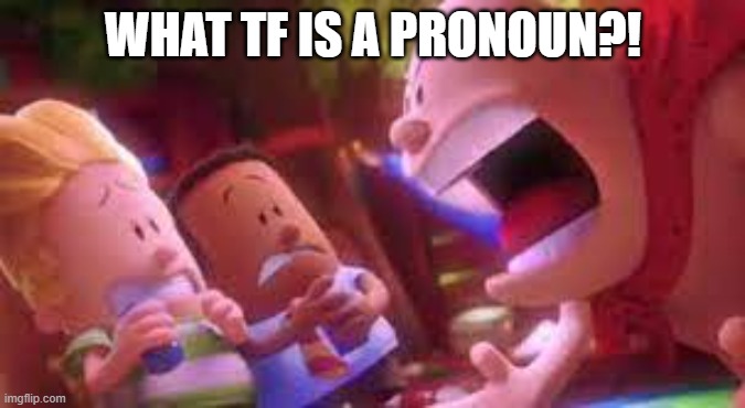 mr krupp SCREAMING | WHAT TF IS A PRONOUN?! | image tagged in mr krupp screaming | made w/ Imgflip meme maker