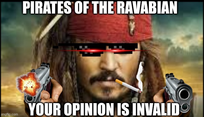 PIRATES OF THE RAVABIAN; YOUR OPINION IS INVALID | made w/ Imgflip meme maker