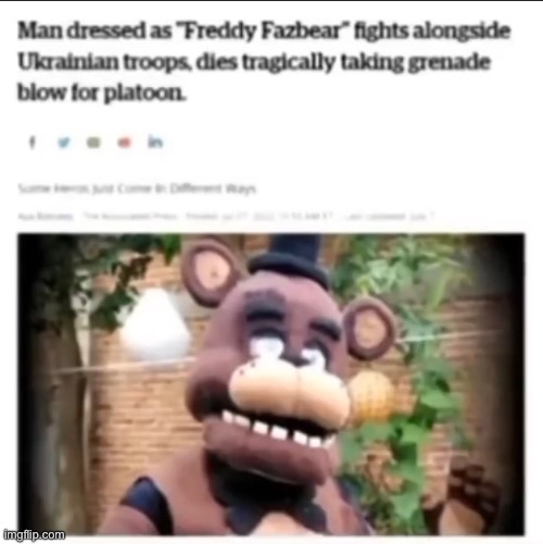 MAY HE REST IN PEACE (A FNAF Meme a Day: Day 27) | image tagged in fnaf,a fnaf meme a day | made w/ Imgflip meme maker