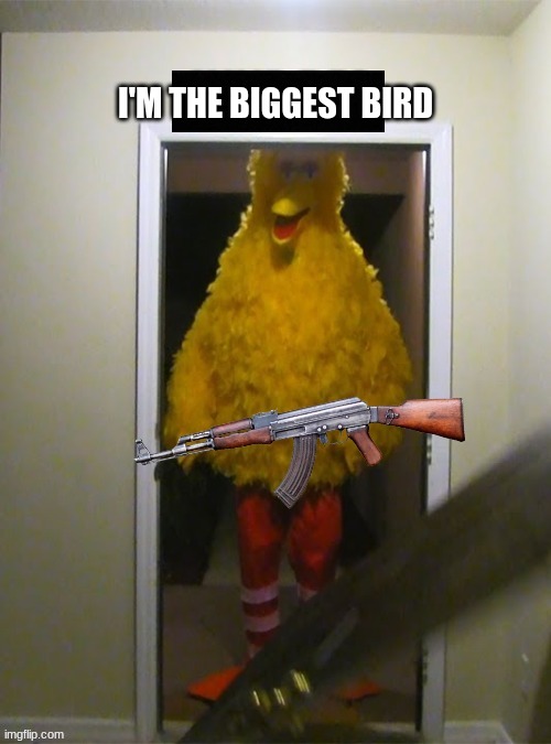 petifile on high alert | I'M THE BIGGEST BIRD | image tagged in monkey puppet | made w/ Imgflip meme maker