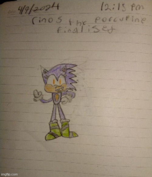 MY completely original character, CINOS THE PORCUPINE!!! for more information: https://scratch.mit.edu/projects/997999302/ | image tagged in original,original character,oc,porcupine,joke | made w/ Imgflip meme maker