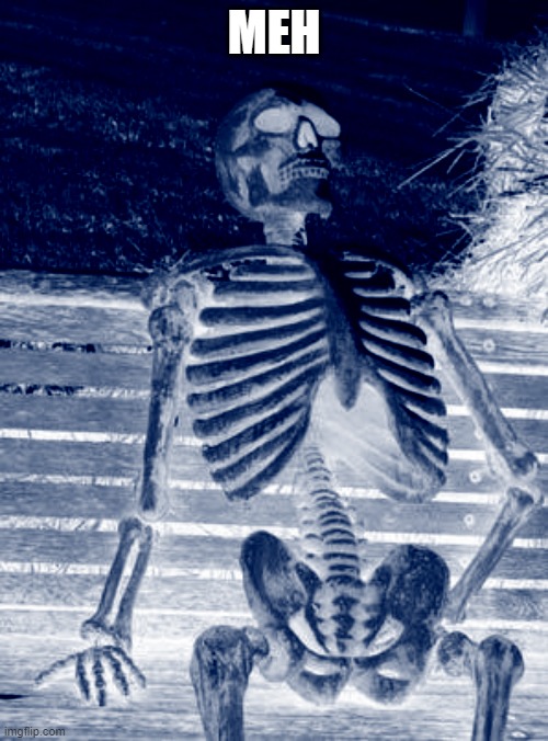 Waiting Skeleton | MEH | image tagged in memes,waiting skeleton | made w/ Imgflip meme maker