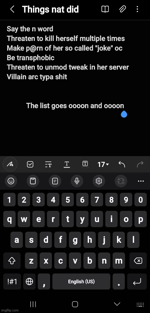 The info i have of things nat did, if theres any else tell me | made w/ Imgflip meme maker