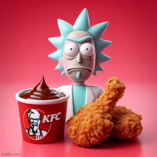 I'm Hungry | image tagged in kfc,rick and morty,chicken | made w/ Imgflip meme maker