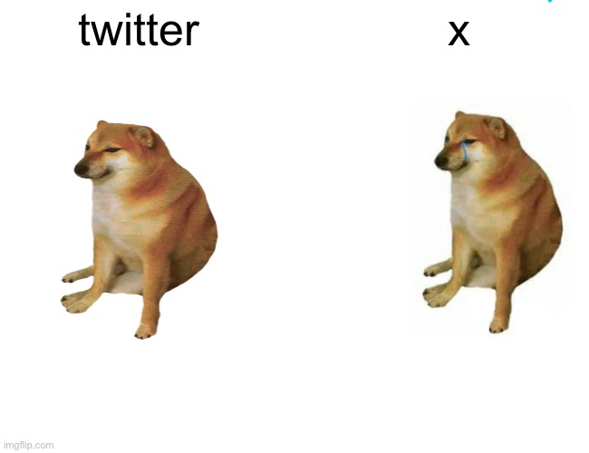 Buff Doge vs. Cheems Meme | twitter x | image tagged in memes,buff doge vs cheems | made w/ Imgflip meme maker