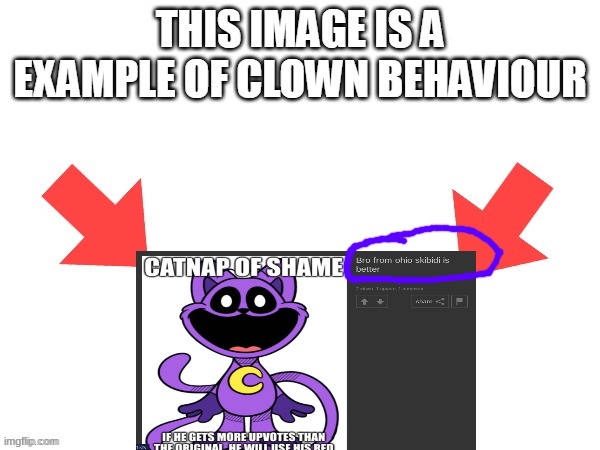 I don't mean the funny meaning of course. Ihaveskibidiriz changed the title of my shame I put in their stream. | image tagged in this image is a example of clown behaviour | made w/ Imgflip meme maker