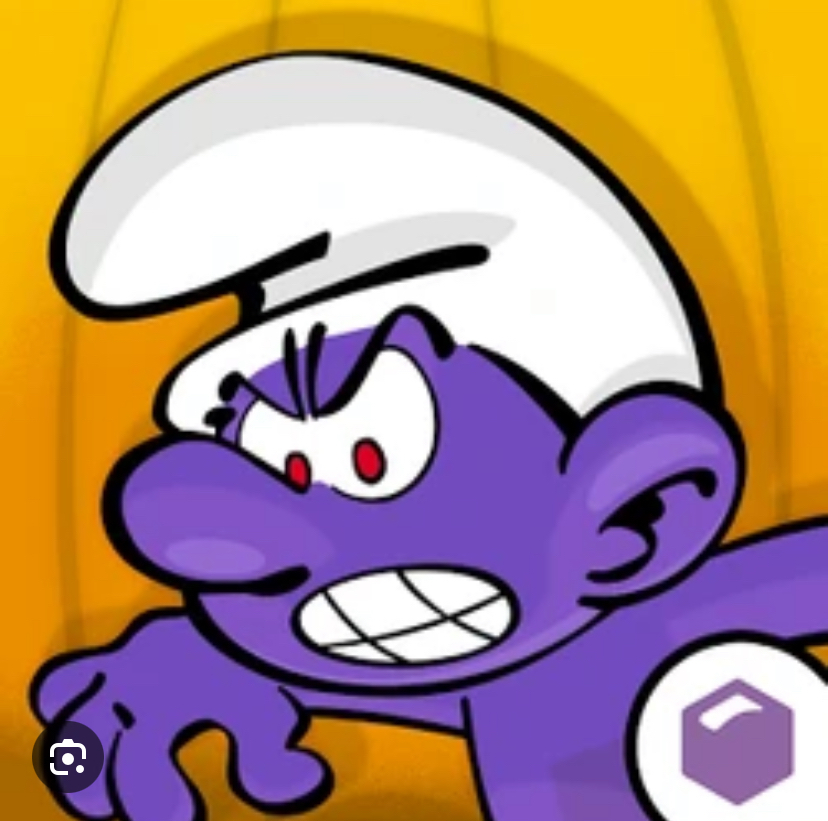 Purple angry smurf Blank Meme Template