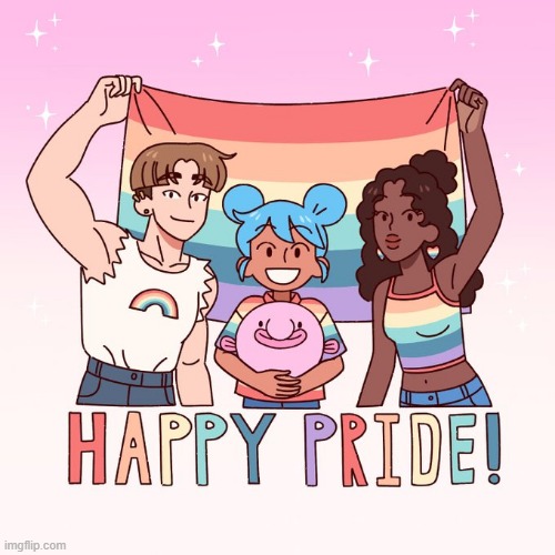 Happy Pride to the LGBTQ stream! :) | image tagged in pride month,lgbt,lgbtq,blobfish | made w/ Imgflip meme maker