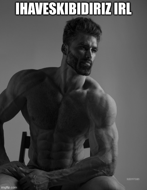 Giga Chad | IHAVESKIBIDIRIZ IRL | image tagged in giga chad | made w/ Imgflip meme maker