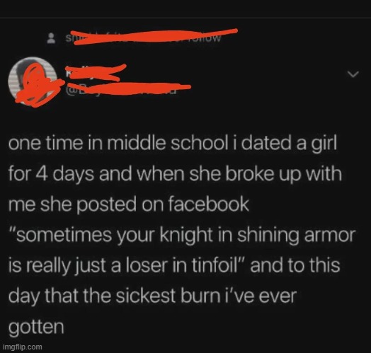 image tagged in middle school,dating,knight,knight armor,loser,tin foil | made w/ Imgflip meme maker
