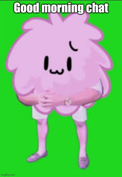 Cursed puffball | Good morning chat | image tagged in cursed puffball | made w/ Imgflip meme maker