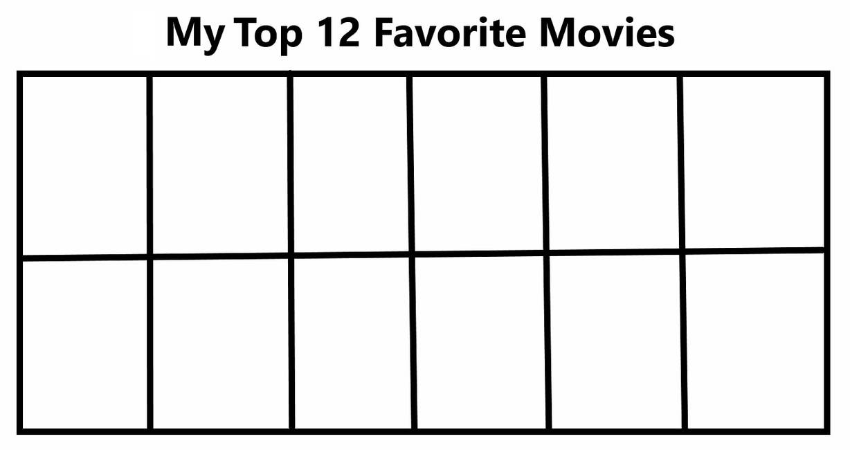 High Quality top 12 favorite movies Blank Meme Template