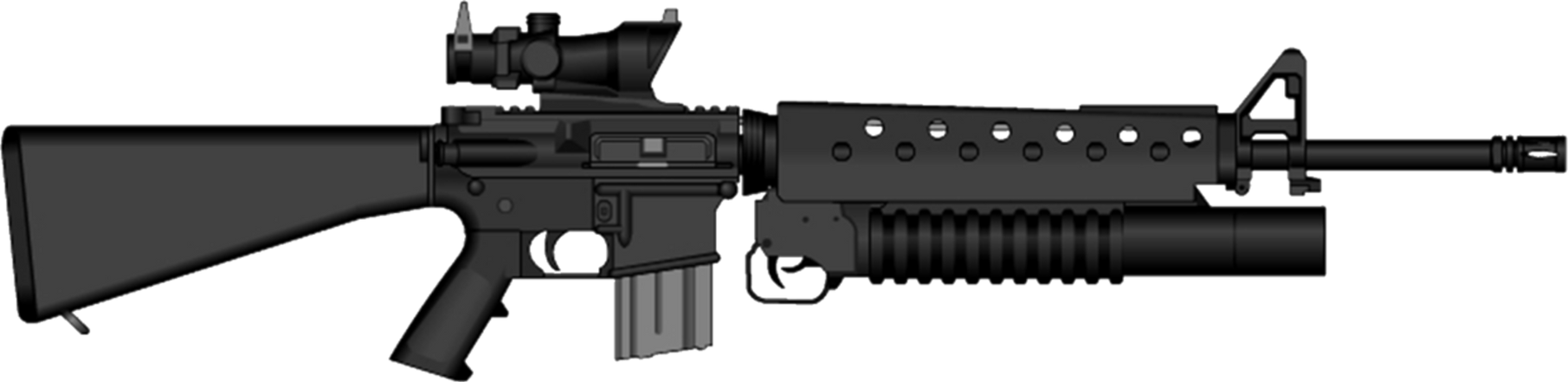 Colt M16A3 with an Acog and M203 Blank Meme Template