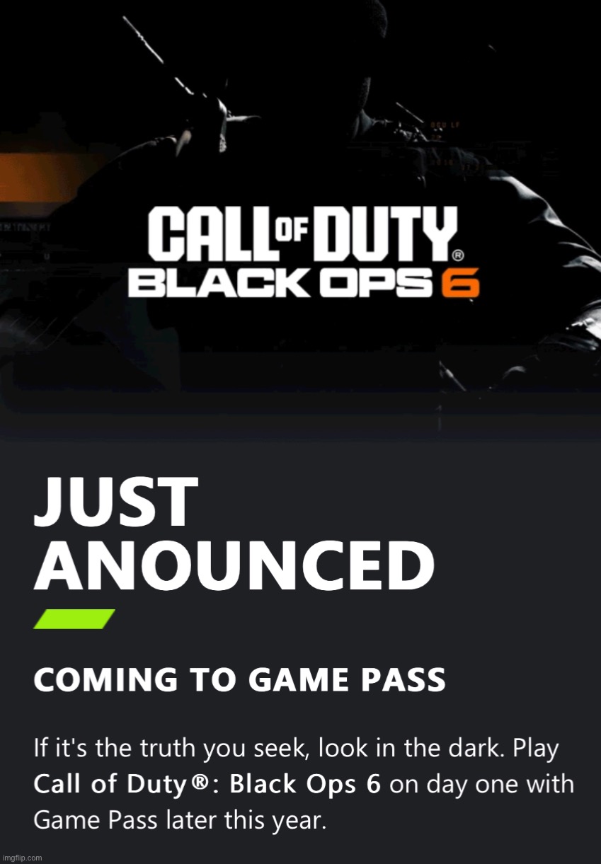 It’s happening boys.  COD is coming to Gamr Pass | made w/ Imgflip meme maker