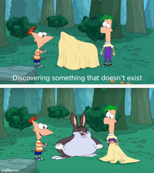 Big chungus | image tagged in discovering something that doesn't exist | made w/ Imgflip meme maker