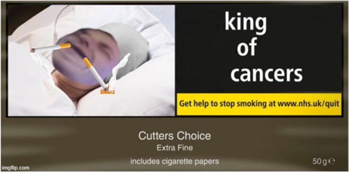 king of cancer | image tagged in king of cancer,waaaaaaah,smoking,tobacco,hospital,deathbed | made w/ Imgflip meme maker