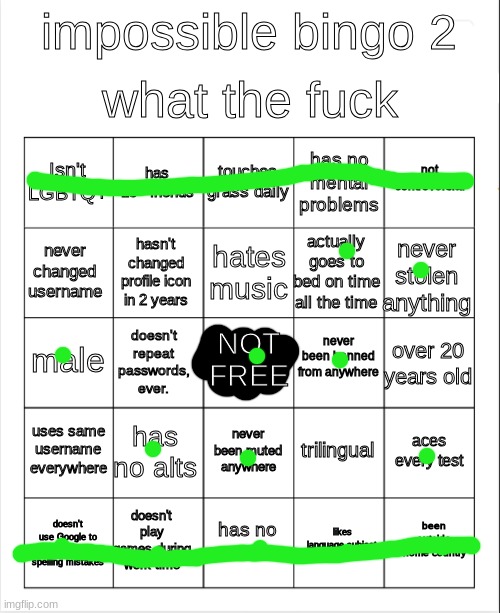 this is possible because i am superior | image tagged in impossible bingo 2 | made w/ Imgflip meme maker