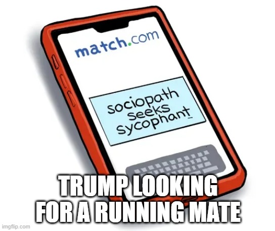 VP Anyone? | TRUMP LOOKING FOR A RUNNING MATE | image tagged in trump,2024 | made w/ Imgflip meme maker