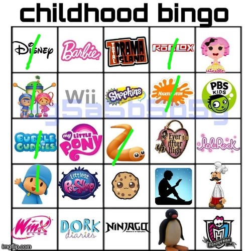 idk lmao | image tagged in childhood bingo | made w/ Imgflip meme maker