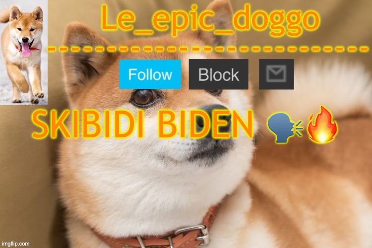 epic doggo's temp back in old fashion | SKIBIDI BIDEN 🗣️🔥 | image tagged in epic doggo's temp back in old fashion | made w/ Imgflip meme maker