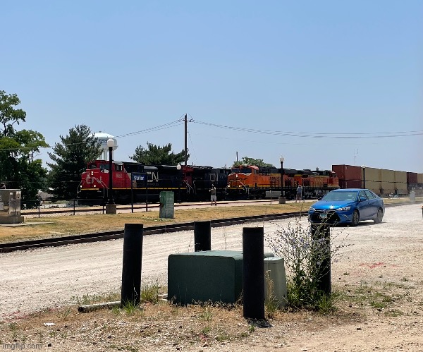 CN and BNSF meetup outside the Galesburg yard | made w/ Imgflip meme maker