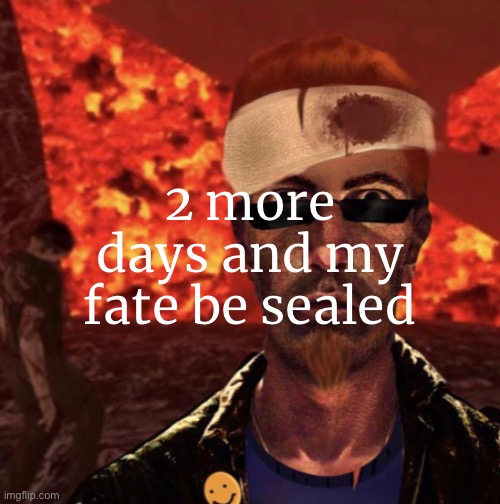 Being vague on purpose is epic. | 2 more days and my fate be sealed | made w/ Imgflip meme maker