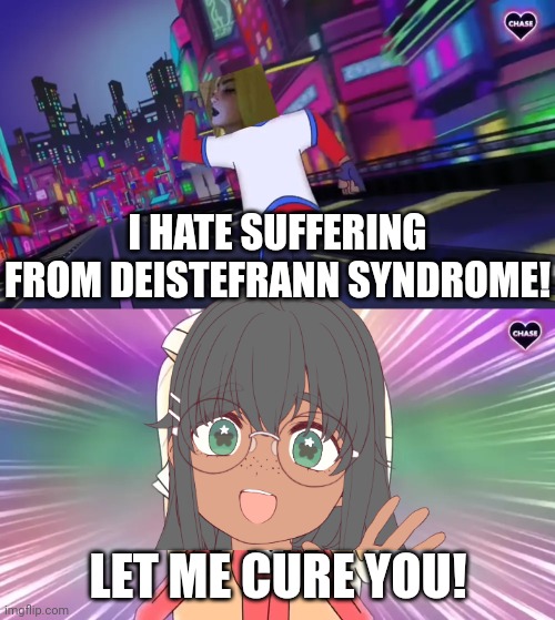 Naomi Truffles will cure Mausey, a 13 year old with Mild Cheistefrau Syndrome | I HATE SUFFERING FROM DEISTEFRANN SYNDROME! LET ME CURE YOU! | image tagged in pop up school 2,pus2,x is for x,naomi truffles,mausey,verbalase | made w/ Imgflip meme maker