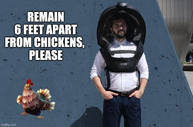 COVID-19 Protective Shield | REMAIN 6 FEET APART
FROM CHICKENS, 
PLEASE | image tagged in covid-19 protective shield | made w/ Imgflip meme maker