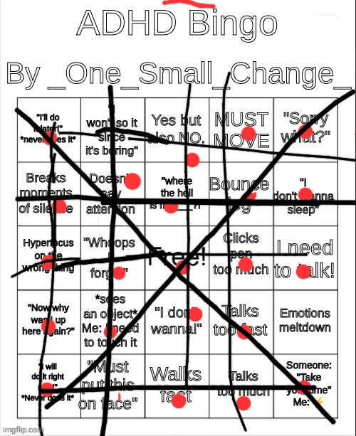 ADHD Bingo - Imgflip