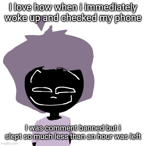 Perfection ngl | I love how when i immediately woke up and checked my phone; I was comment banned but i slept so much less than an hour was left | image tagged in grinning goober | made w/ Imgflip meme maker