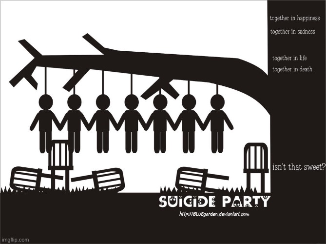 Party hangs at startup | image tagged in suicide party | made w/ Imgflip meme maker