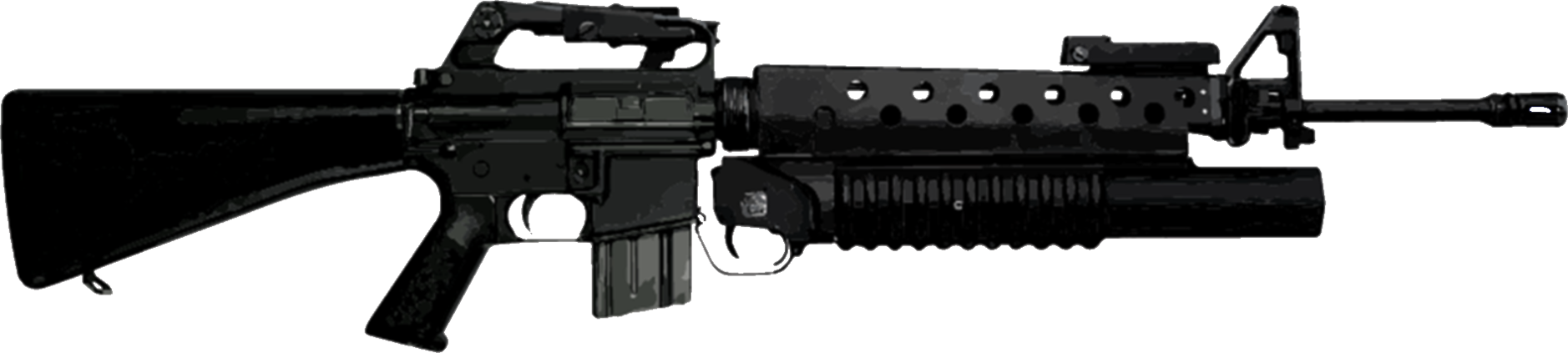 an M16A1 with an M203 Grenade launcher (20rds) Blank Template - Imgflip