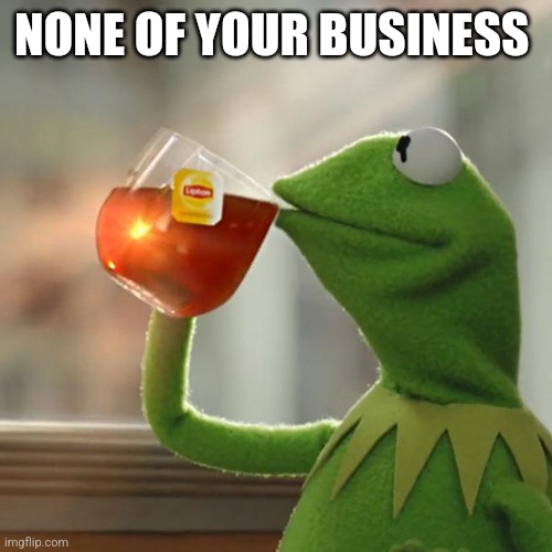 But That's None Of My Business Meme | NONE OF YOUR BUSINESS | image tagged in memes,but that's none of my business,kermit the frog | made w/ Imgflip meme maker