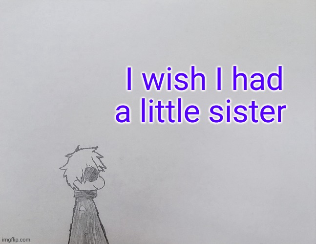 (Nothing pervert :skull:) | I wish I had a little sister | image tagged in temp by anybadboy | made w/ Imgflip meme maker