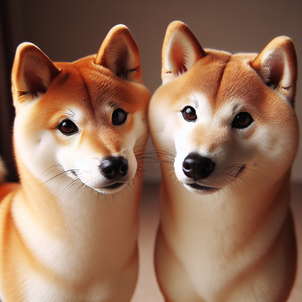 two doge looking at each other Blank Meme Template